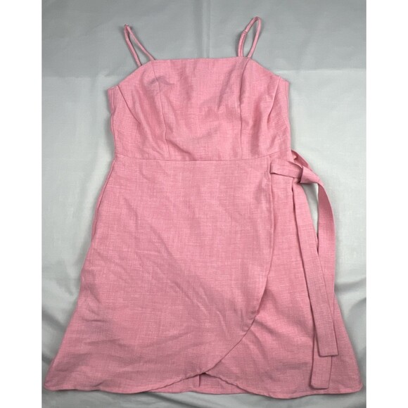 Altar'd State Dresses & Skirts - Altar’d State Pink Mini Dress Large Spaghetti Strap Faux Wrap